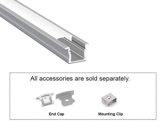 GL LED Slim Recess YD-1201 Silver Aluminum Channel with Milky Diffuser provides even light dispersion in a narrow recess configuration. Constructed from premium anodized aluminum to ensure excellent heat management and lasting performance.