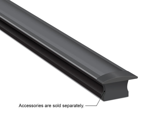 GL LED Slim Recess YD-1201 Black Aluminum Channel with Black Diffuser delivers subtle, glare-free light distribution in a compact recessed profile. Constructed from anodized aluminum, it ensures durability and efficient heat management for lasting LED performance.