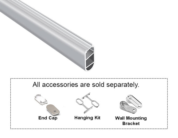 CLOTHES RACK - YD 1401 Silver Aluminum Channel + Milky Diffuser - 94"