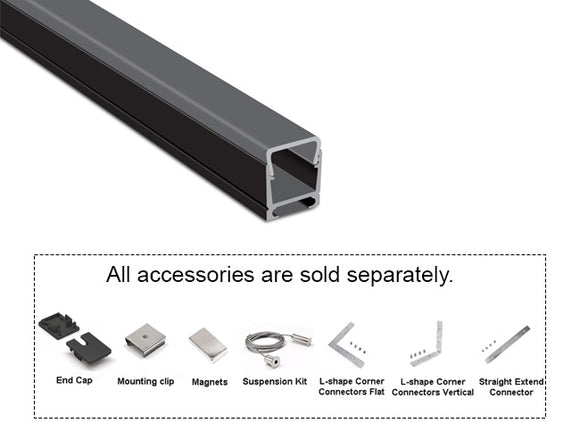 GL LED Skinny Dome YD-1418 Black Aluminum Channel with Black Diffuser delivers smooth, uniform illumination in a compact profile. It is made from high-quality anodized aluminum for excellent heat dissipation and long-lasting performance.