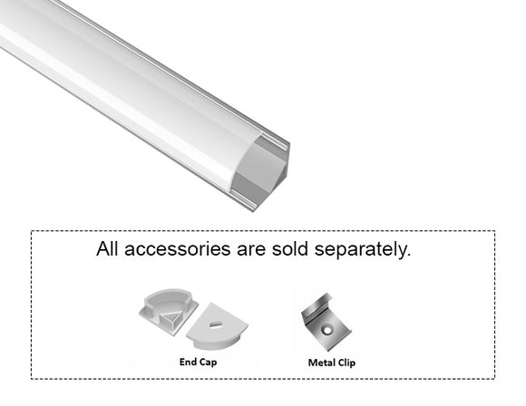 GL LED Round Corner S GLQ-1616 Silver Aluminum Channel with Milky Diffuser provides soft, even light diffusion in a compact corner design. Crafted from high-quality anodized aluminum for superior heat dissipation and durability, it’s ideal for LED strip installations in modern interiors.