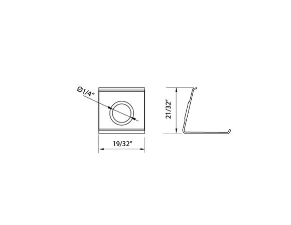 Aluminum Channel ROUND CORNER-S Accessories - GLQ 1616 Mounting Clip (pc)