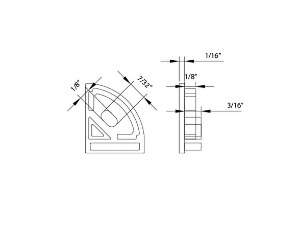 Aluminum Channel ROUND CORNER-S-SL Accessories - GLQ 1619 End Caps (pair)