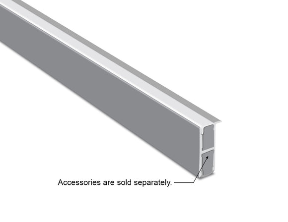 BOARD EDGE - JH 1713 Silver Aluminum Channel + Milky Diffuser - 24"