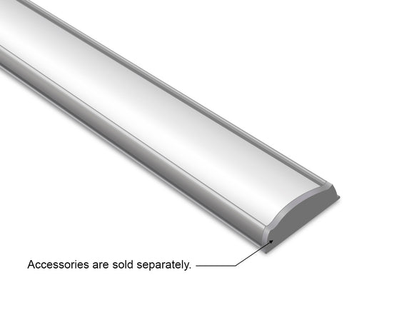 FLEX FLAT - YD 1806 Silver Aluminum Channel + Milky Diffuser - 94"