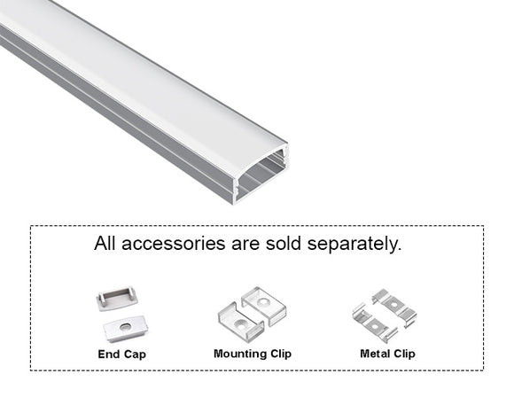 GL LED Wide Flat YD-2002 Aluminum Channel with Milky Diffuser ensures soft, even light distribution across wider LED setups. Designed for exceptional heat dissipation and structural strength, it’s perfect for professional LED strip lighting installations.
