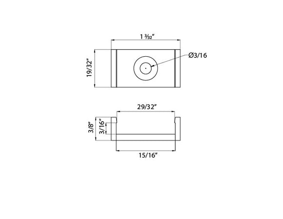 Aluminum Channel WIDE FLAT Accessories - YD 2002 Mounting Clip (pc)