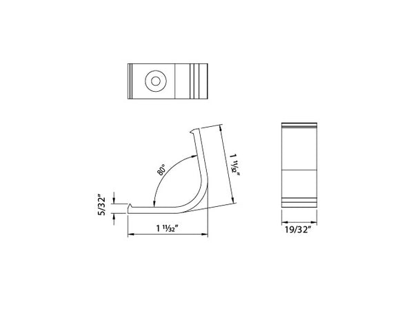 Aluminum Channel ROUND CORNER-L Accessories - YD 2004  Mounting Clips (pc)
