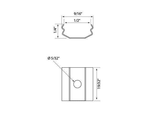 Aluminum Channel ROUND SURFACE Accessories - A 2033 Metal Clips (pc)