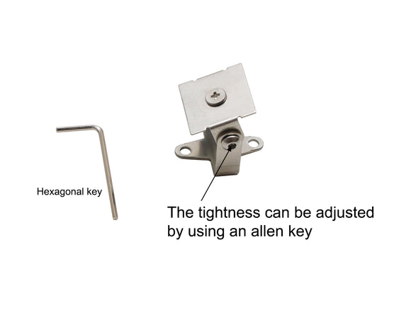 Silver Adjustable Bracket for Aluminum Channel, enables 180° angle adjustment with clip-on installation.