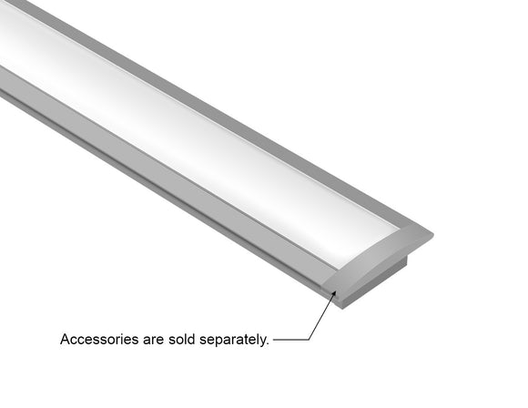 GL LED Slim Shallow Recess GLQ-2309 Silver Aluminum Channel with Milky Diffuser delivers bright, uniform lighting in a low-profile recessed design. Made from durable anodized aluminum for superior heat control and longevity, it’s perfect for sleek, high-quality LED strip installations.