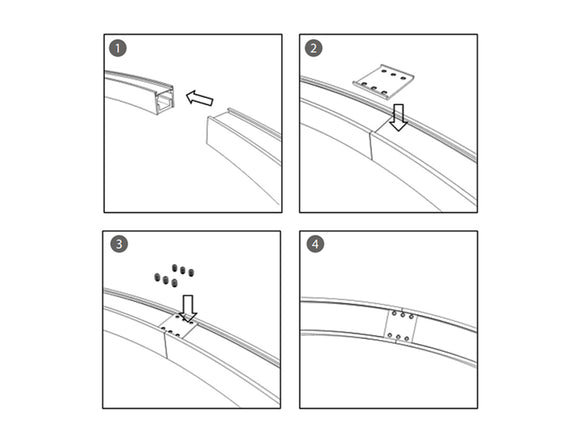 GLY 2425 Splicing Bracket for Bendable LED Aluminum Channel Joint