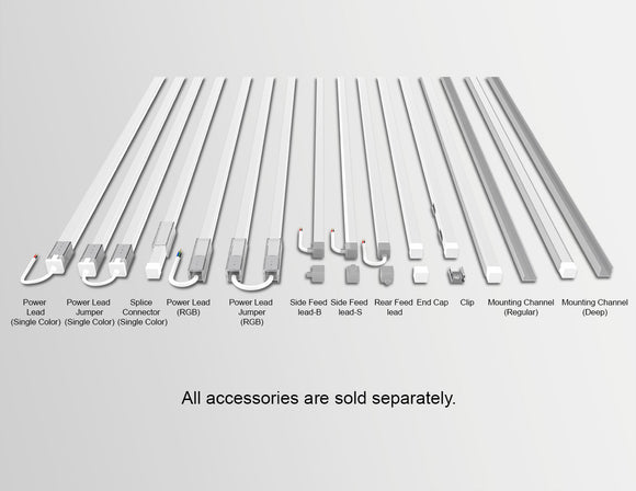 LED 3D Neon Light Accessories - Silver Mounting Channel