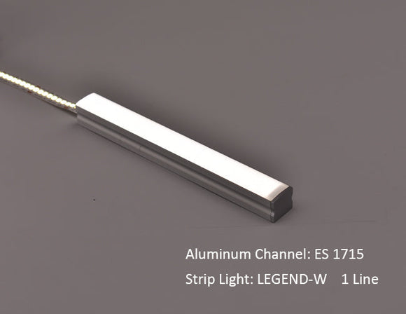 Example of light diffusion in YD 1202 channel with GL LED's premium Legend series LED strip light.