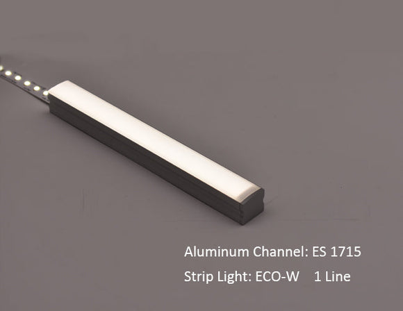 Example of light diffusion in YD 1202 channel with GL LED's standard LED strip light.