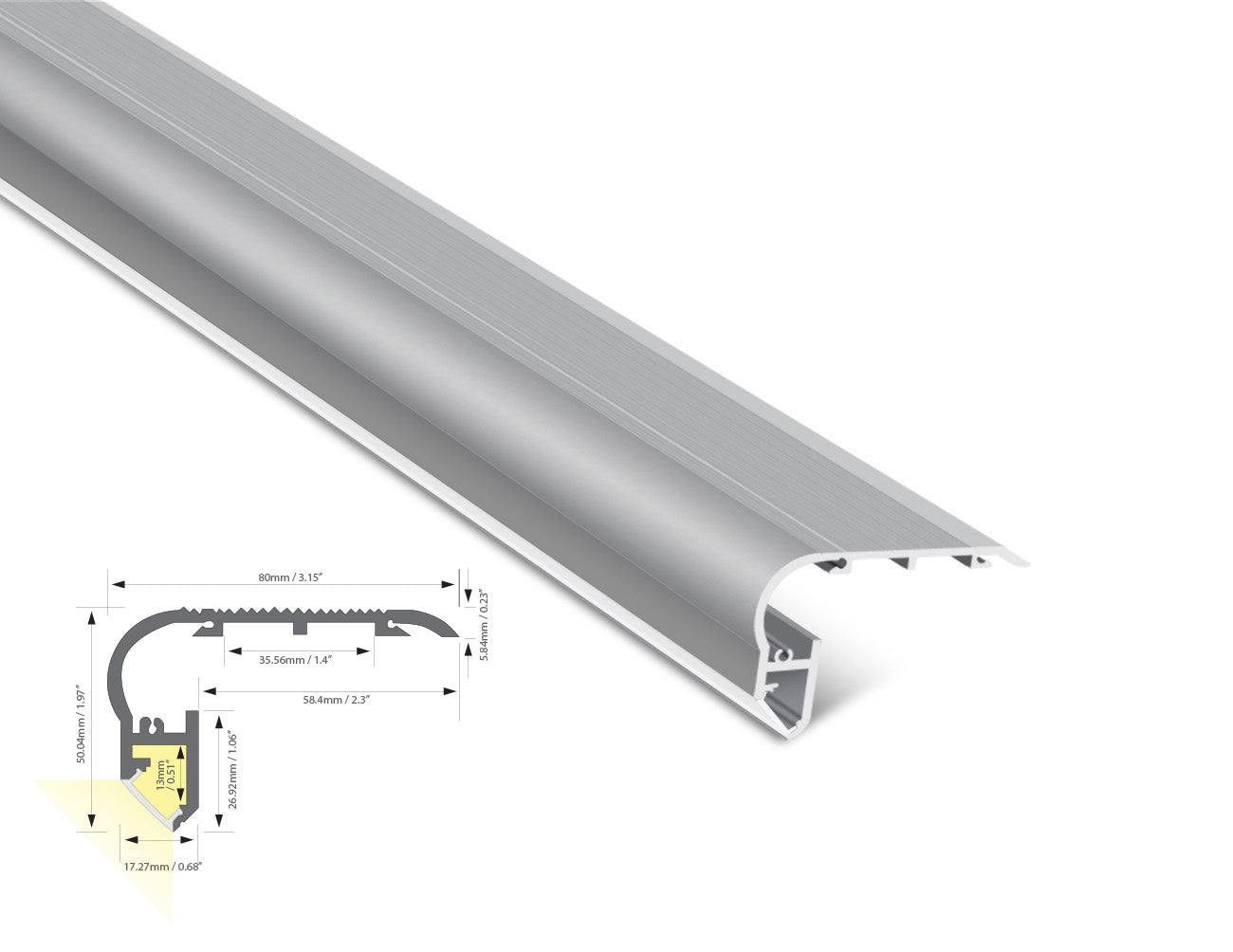 Corner Profile 24.5 X 10 Mm - End For Steps And Heels - View #11