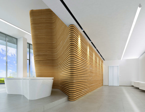 LED strip lights are used in an aluminum channel to illuminate a hallway.