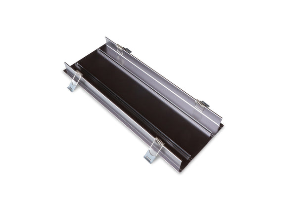 Power supply storage solution recessed into wall for neat and seamless appearance