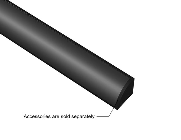 GL LED Round Corner YD-1002 Black Aluminum Channel with Black Diffuser produces subtle, low-glare illumination and a compact curved profile. Built with anodized aluminum for enhanced heat management, it’s ideal for discreet LED lighting applications and accent designs.