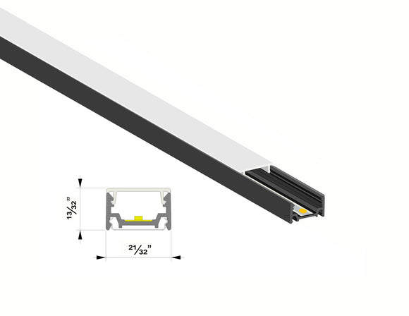 Titanium grey surface mount solder-free LED linear undercabinet light aluminum channel 31134