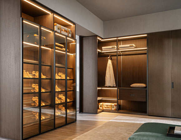 The LDR Series power supply provides reliable 24V DC power for walk-in closet lighting, ensuring smooth, flicker-free illumination that enhances both style and functionality.