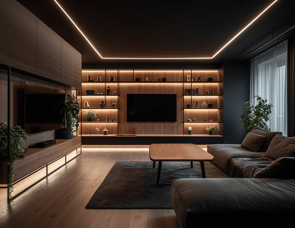 31134 Surface-Mounted Linear Light – Plug-and-play LED fixture for under-cabinet lighting.