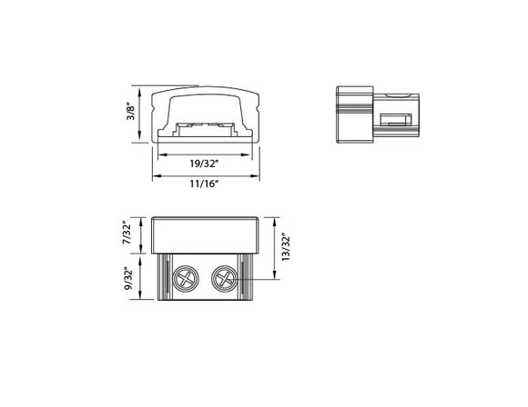Aluminum Channel SLIM FLAT Accessories - Solder Free LED Strip Light End Cap-GLQ1709