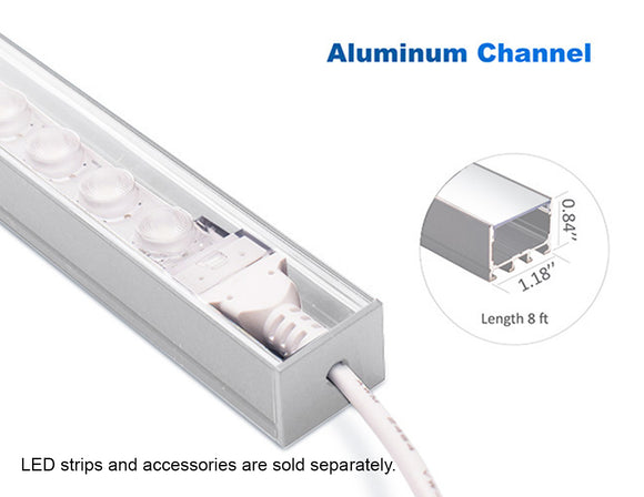3021 LINEAR - ES 3021 Silver Aluminum Channel + Milky Diffuser - 94"