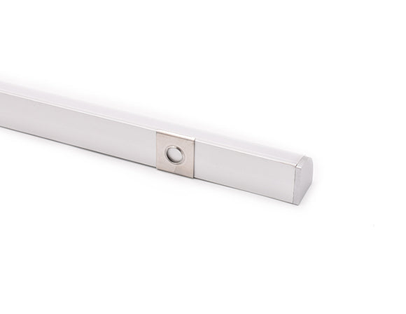 LED Aluminum Channel ROUND CORNER-S Accessories - ES 1616/YD 1002 metal Mounting Clip installed on an LED aluminum extrusion ES-1616/YD-1002.