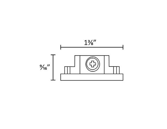 Dimensions of Single Circuit Track System - H Type - End Cap.