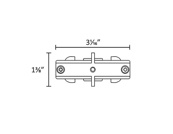 Dimensions of Single Circuit Track System - H Type - Mini Joiner.