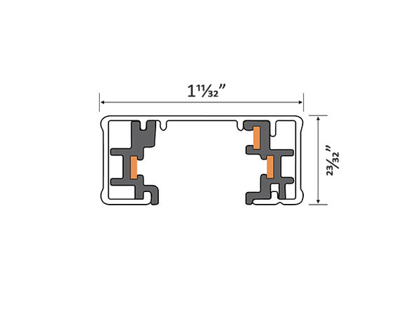 Dimensions of Single Circuit Track System - H Type - Single Circuit Track.