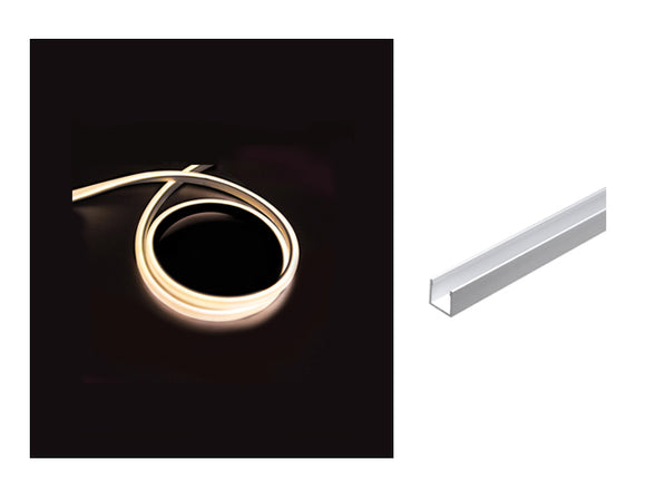 The deep aluminum channel for surface mounting the 3D neon LED lights.