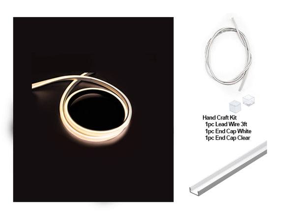 The 3D neon LED lights, a hand craft kit, and an aluminum channel.