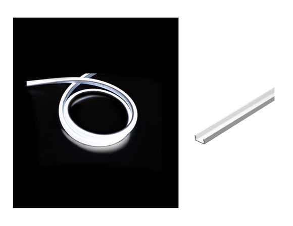 The aluminum channel for surface mounting the 3D neon LED lights.