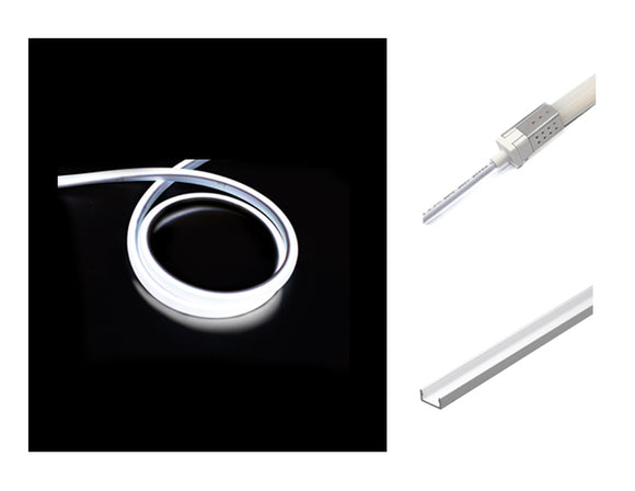 The 3D neon LED lights, a rear power feed kit, and an aluminum channel.