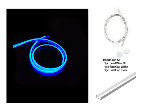 The 3D neon LED lights, a hand craft kit, and an aluminum channel.