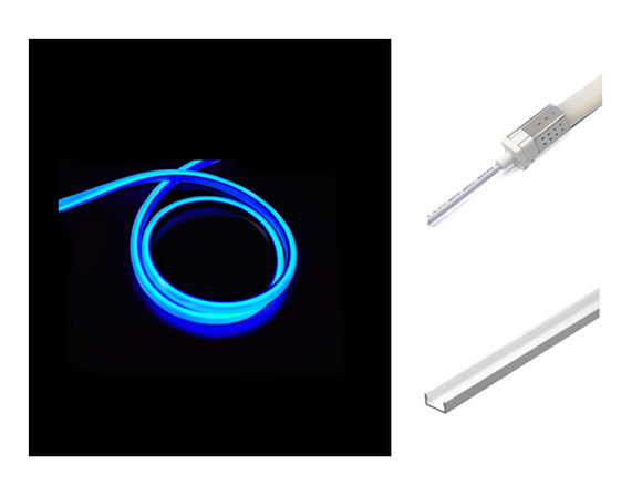 The 3D neon LED lights, a rear power feed kit, and an aluminum channel.