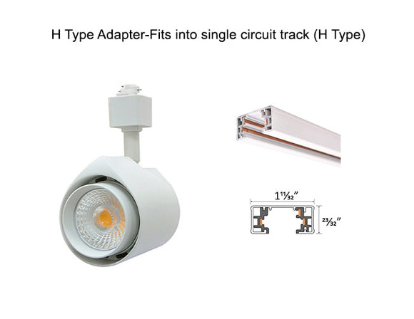 The LED track light standard white model 4000K has H type adapter and can fit into single circuit H type track.
