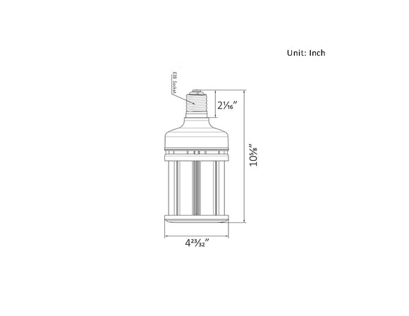 LED Corn Bulb 100W 6000K with E39 dimensions