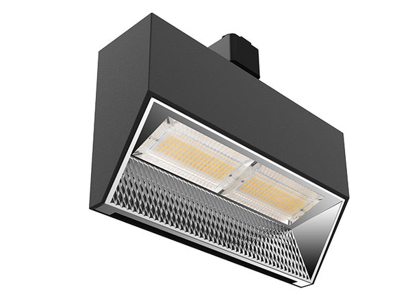 Front view of LED wall washer track light black color