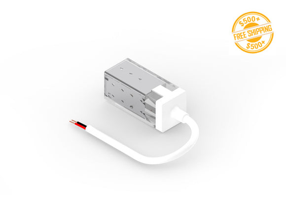 Top view of LED 3D Neon Light Accessories - Power Lead for single color; a label of free shipping for orders over $500 is shown as well.
