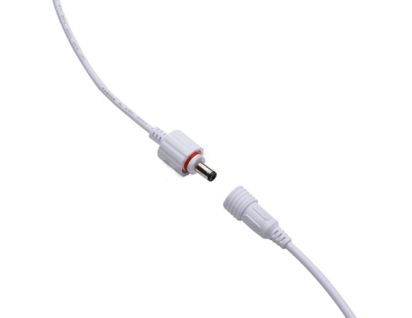Top view of one pair of DC Plug Waterproof Connector white color.