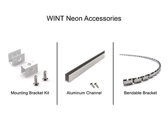 The surface mounting options for the WINT side bend neon LED lights.