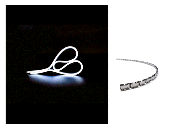 The bendable aluminum brackets for flexible surface mounting of the WINT side bend neon LED lights.