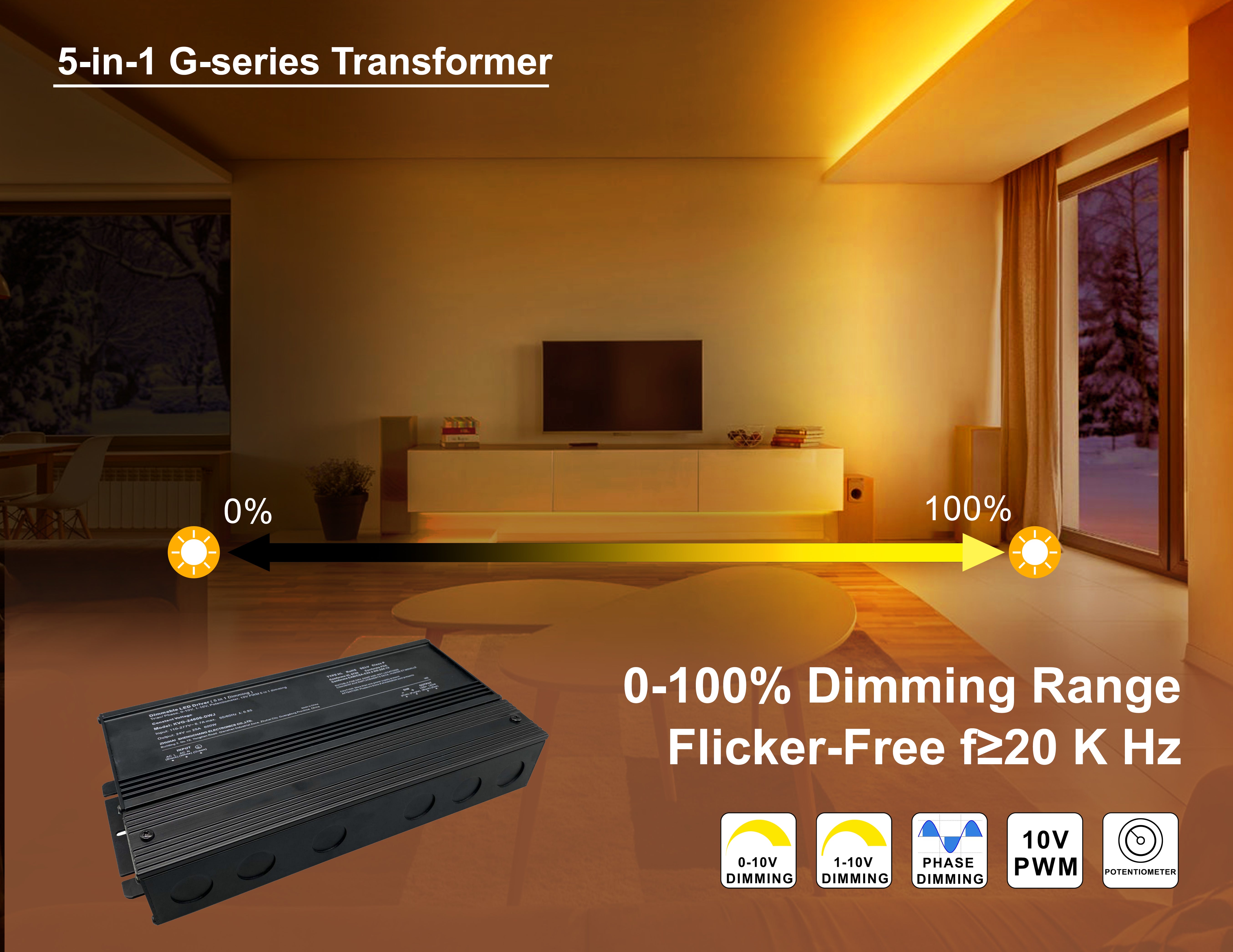 LED Dimmable Driver - 5 in 1 dimming - G-600W-24V-DWJ