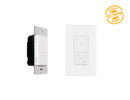 0-10V Wi-Fi and Bluetooth Smart Dimmer Switch with wall plate for residential and commercial LED lighting control.