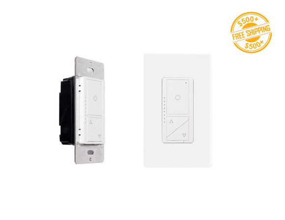 0-10V Wi-Fi and Bluetooth Smart Dimmer Switch with wall plate for residential and commercial LED lighting control.