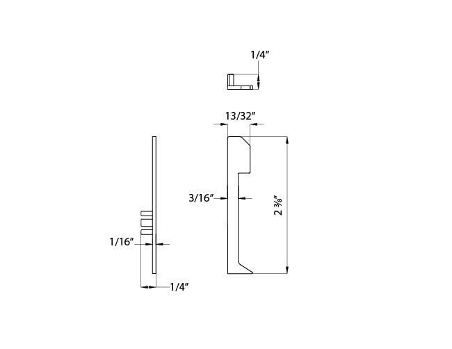 Aluminum Channel SHALLOW SKIRT Accessories - J016B End Cap