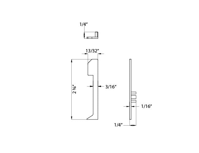 Aluminum Channel SHALLOW SKIRT Accessories - J016B End Cap